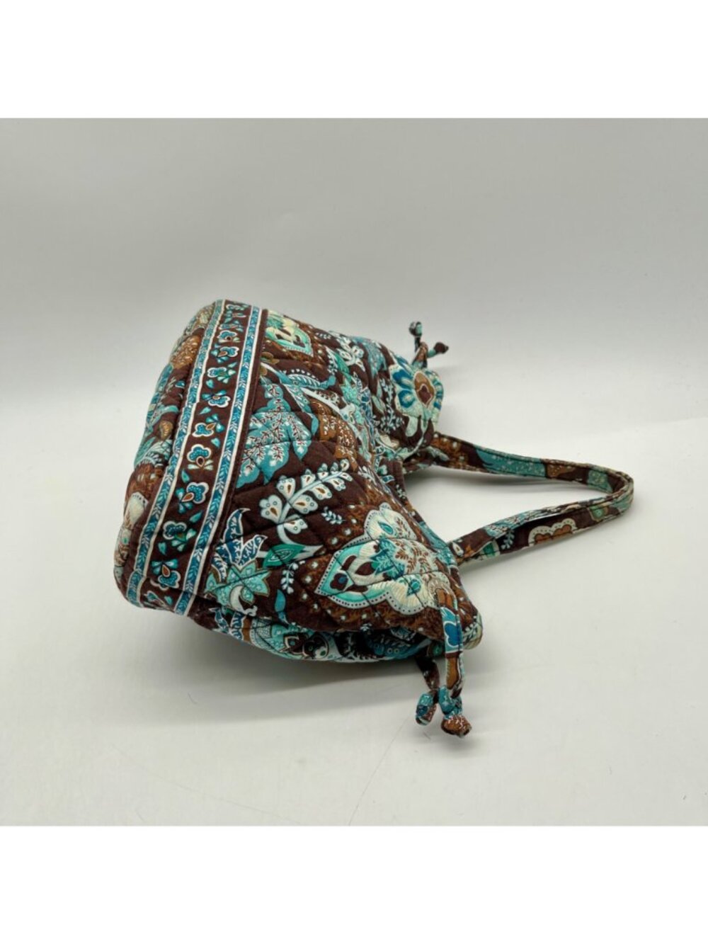 Vera Bradley Java Blue Fabric Floral Quilted Shoulder Bag - Picture 3 of 10